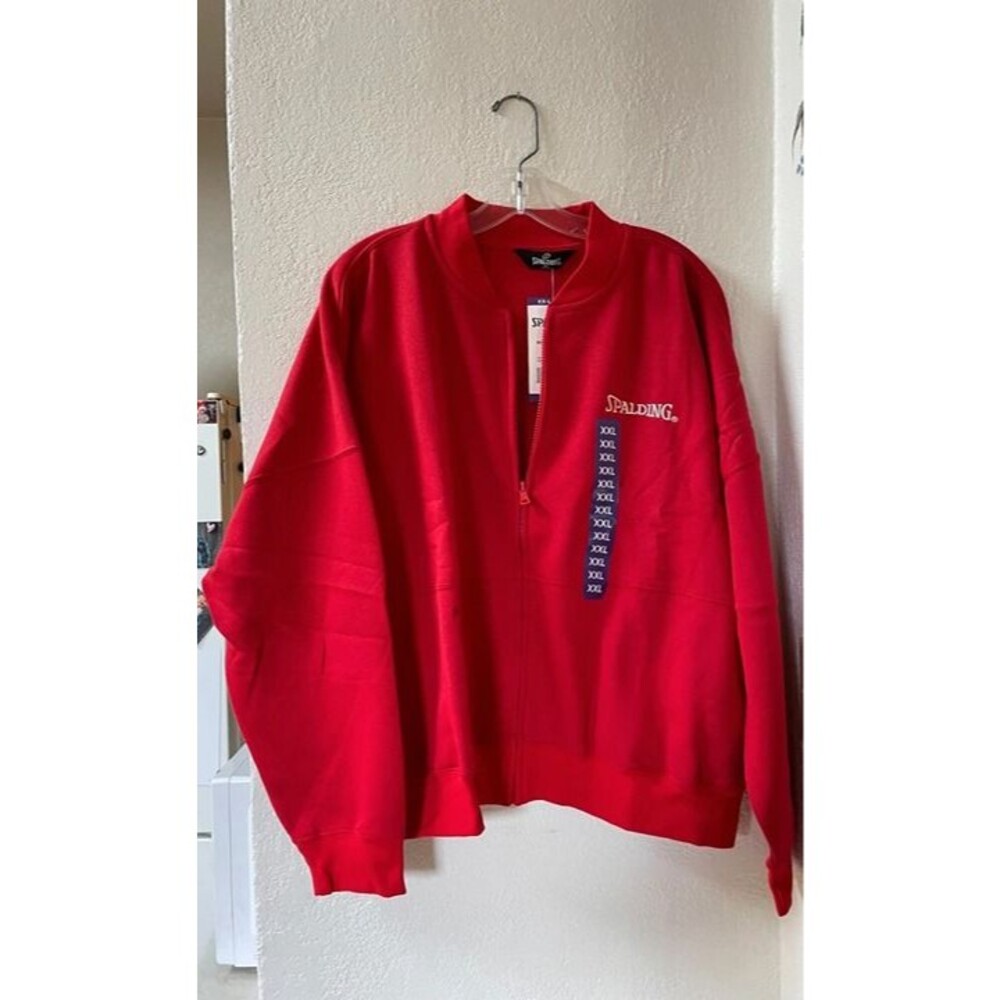 NWT Spalding Women's Red Fleece Bomber Jacket